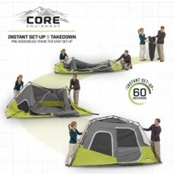 Core Equipment 11'x9' 6 Person Durable Quick Setup Camping Tent With Air Vents, Loft, Rainfly, Room Divider And Carry Bag - Red -Coleman Camp Shop GUEST 5fc80251 9900 48ed bd70 9fa922aaac31