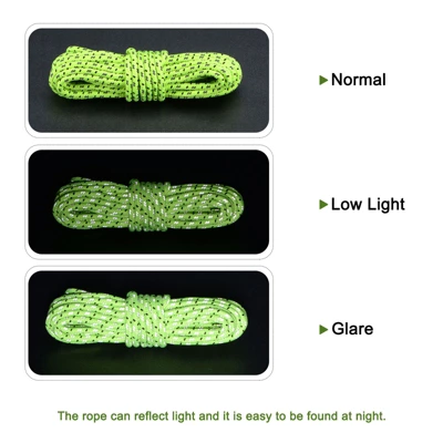 Unique Bargains Tent Rope Polyester Cord Fluorescent Reflective For Outdoor Camping 5 Unique Bargains Tent Rope Polyester Cord Fluorescent Reflective For Outdoor Camping - Image 3