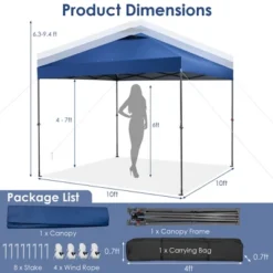 Costway Patio 10x10ft Outdoor Instant Pop-up Canopy Folding Tent Sun Shelter UV50+ Gray/Blue/White -Coleman Camp Shop GUEST 61e57e1f af01 4f5f a48e fdda0cea503a