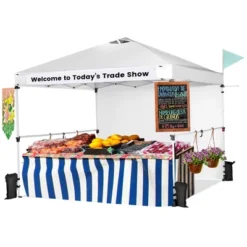 Costway 10'x10'Commercial Pop-up Canopy Tent Sidewall Folding Market Patio White/Pink -Coleman Camp Shop GUEST 621d59d2 9099 41a1 90db 079459fc2eea
