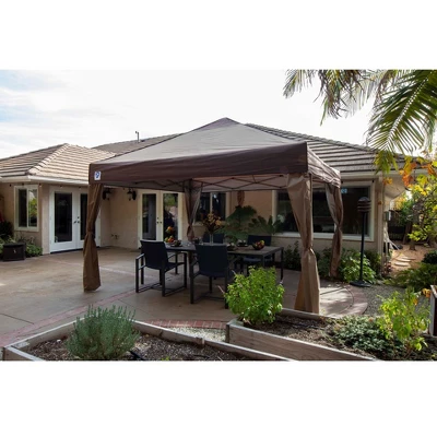 Z Shade 10 X 10 Foot Lawn And Garden Event Outdoor Portable Canopy Gazebo Pop Up Shelter Tent With Skirts For Camping And Outdoor Parties, Tan 5 Z Shade 10 X 10 Foot Lawn And Garden Event Outdoor Portable Canopy Gazebo Pop Up Shelter Tent With Skirts For Camping And Outdoor Parties, Tan - Image 3