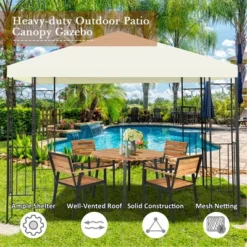 Costway 10'x10' Patio Gazebo Canopy Tent Steel Frame Shelter Patio Party Awning -Coleman Camp Shop GUEST 67c54fc4 61ae 4962 ac76 1b37b318a298