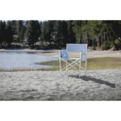 Picnic Time Outdoor Directors Chair - Mod Denim Stripes -Coleman Camp Shop GUEST 68ca5096 ca7d 41a3 b1bb a2e78c14a65c