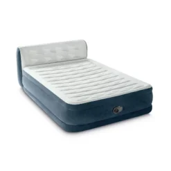 Intex 18" Pillow Top Air Mattress With Electric Pump And Headboard - Queen Size