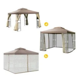 Costway Outdoor 10'x10' Gazebo Canopy Shelter Awning Tent Patio Screw-free Structure Garden -Coleman Camp Shop GUEST 70e7f39e 55a6 4c97 a131 0301503ec4b2