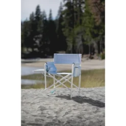 Picnic Time Outdoor Directors Chair - Mod Denim Stripes -Coleman Camp Shop GUEST 72714fcd 324f 437d 8055 46ca5f251dd9