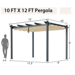 Costway 10x12ft Outdoor Aluminum Retractable Pergola Canopy Shelter Grape Trellis Beige/Gray 16 Costway 10x12ft Outdoor Aluminum Retractable Pergola Canopy Shelter Grape Trellis Beige/Gray -Coleman Camp Shop GUEST 739aaa3b 860c 41ef a753 c6e74315ed9f