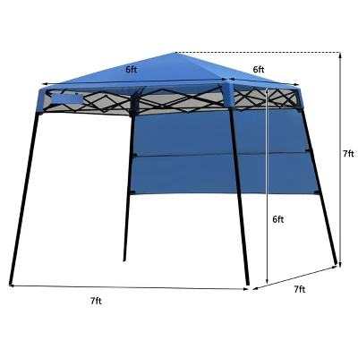 Costway 7x7 FT Slant Leg Pop-up Canopy Tent Shelter Adjustable Portable Carry Bag 4 Costway 7x7 FT Slant Leg Pop-up Canopy Tent Shelter Adjustable Portable Carry Bag - Image 2