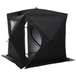 Outsunny 2 Person Ice Fishing Shelter With Padded Walls, Thermal Waterproof Portable Pop Up Ice Tent With 2 Doors, Black -Coleman Camp Shop GUEST 750b8d1f ceb4 4c13 a914 ddedf48e8ad0