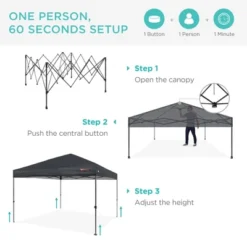 Best Choice Products 10x10ft Easy Setup Pop Up Canopy Instant Portable Tent W/ 1-Button Push, Carry Case