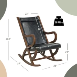 Costway Set Of 2 Rocking Chair With PU Cushion Modern Rocker W/ Rubber Wood Frame BlackRed -Coleman Camp Shop GUEST 7faabf9d 6457 48bc a2b5 1d30f14ae8b9