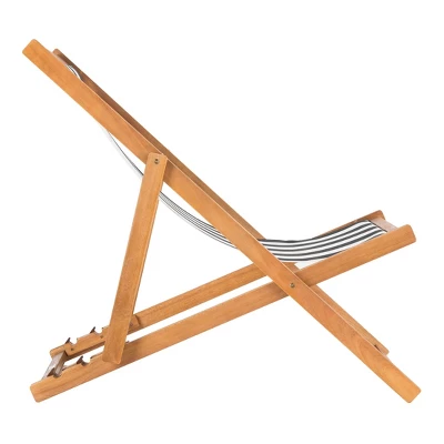 Loren Foldable Sling Chair - Natural/Black/White - Safavieh 7 Loren Foldable Sling Chair - Natural/Black/White - Safavieh - Image 5