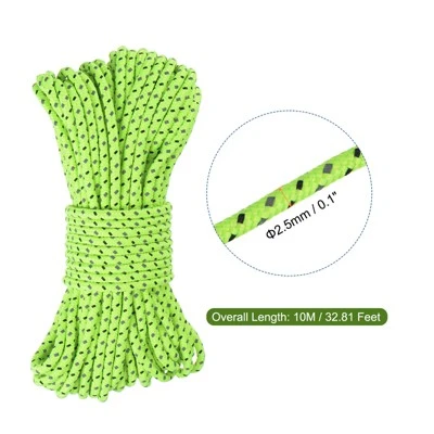 Unique Bargains Tent Rope Polyester Cord Fluorescent Reflective For Outdoor Camping 3 Unique Bargains Tent Rope Polyester Cord Fluorescent Reflective For Outdoor Camping