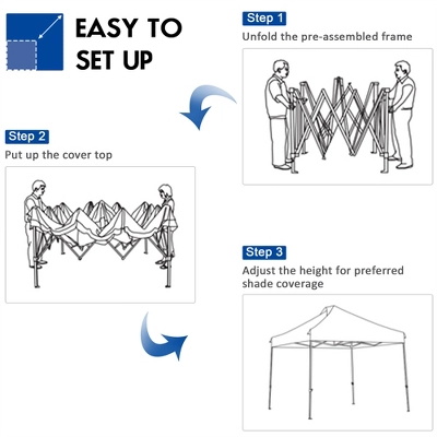 Costway 10' X 10' Portable Pop Up Canopy Event Party Tent Adjustable W/Roller Bag White/Blue/Grey 10 Costway 10' X 10' Portable Pop Up Canopy Event Party Tent Adjustable W/Roller Bag White/Blue/Grey - Image 8
