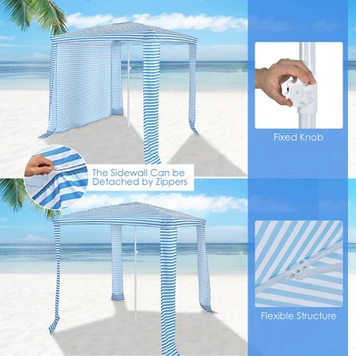 Costway 6.6' X 6.6' Foldable Beach Cabana Easy-Setup Beach Canopy W/ Carry Bag NavyBlue 5 Costway 6.6' X 6.6' Foldable Beach Cabana Easy-Setup Beach Canopy W/ Carry Bag NavyBlue - Image 3