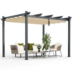 Costway 10x12ft Outdoor Aluminum Retractable Pergola Canopy Shelter Grape Trellis Beige/Gray 22 Costway 10x12ft Outdoor Aluminum Retractable Pergola Canopy Shelter Grape Trellis Beige/Gray -Coleman Camp Shop GUEST 892ea2a9 010b 497d 8644 38baf7f7a9c6