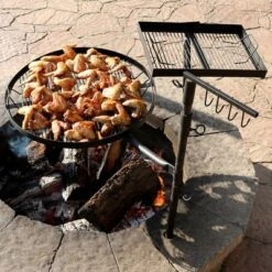 Sunnydaze Decor Sunnydaze Outdoor Camping Or Backyard Steel Adjustable Cooking Grilling Fire Pit BBQ Stake With 2 Swivel Swing Grates -Coleman Camp Shop GUEST 8a8f36dd ba37 4d75 a752 d15a59d12cff