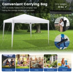 Costway Patio 10x10ft Outdoor Instant Pop-up Canopy Folding Sun Shelter Carry Bag Navy/Grey/White -Coleman Camp Shop GUEST 8c14ee0e e06e 4dcd b2d7 e942817e4546