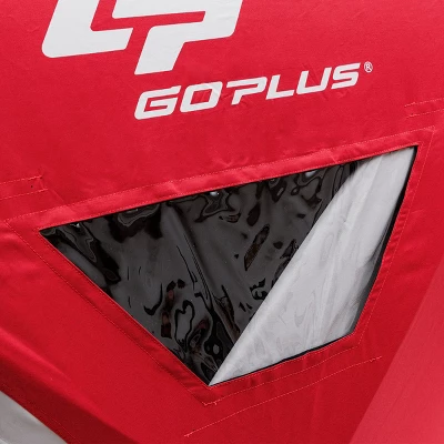 Costway Portable Pop-up 4-person Ice Shelter Fishing Tent Shanty W/ Bag Ice Anchors Red 7 Costway Portable Pop-up 4-person Ice Shelter Fishing Tent Shanty W/ Bag Ice Anchors Red - Image 5