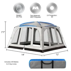 Screened-In Outdoor Canopy Tent – 14 X 12 Pop Up Shelter With Mosquito And UV Protection For Camping Or Backyard – Screen House By Wakeman Outdoors