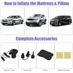 Costway Inflatable Car Air Backseat Mattress Flocking Travel SUV Camping Pad Pill & Pump -Coleman Camp Shop GUEST 9472577a 6ec8 4a6c 91ab fd792c7f38ba