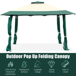 Costway 13'x13' Gazebo Canopy Shelter Awning Tent Patio Garden Green 14 Costway 13'x13' Gazebo Canopy Shelter Awning Tent Patio Garden Green -Coleman Camp Shop GUEST 94845a1d 7547 48ba 87fa 1724c30a22b5