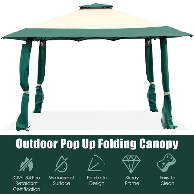 Costway 13'x13' Gazebo Canopy Shelter Awning Tent Patio Garden Green 6 Costway 13'x13' Gazebo Canopy Shelter Awning Tent Patio Garden Green - Image 4