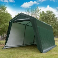 Costway 10'x10' Patio Tent Carport Storage Shelter Shed Car Canopy Heavy Duty Green