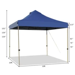 Tangkula 10' X 10' Pop Up Canopy Tent Easy Set-up Outdoor Tent Commercial Instant Shelter W/ 3 Adjustable Heights Blue/Grey/White -Coleman Camp Shop GUEST 94d77a3f a2e2 4c19 8f43 1da23c60daa8