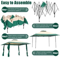 Costway 13'x13' Gazebo Canopy Shelter Awning Tent Patio Garden Green 16 Costway 13'x13' Gazebo Canopy Shelter Awning Tent Patio Garden Green -Coleman Camp Shop GUEST 9786642a 30cc 412f 81a7 36047625b44d
