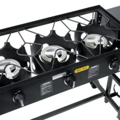 Barton 87,000 BTU 3-Burner Outdoor Propane Grill Camp Stove Side Table W/ Wheel (4) Hook Utensil Holder, Black -Coleman Camp Shop GUEST 989fa534 5f5f 4252 aba8 ab5f7404a676