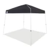 Z-Shade Angled Leg Canopy Tent With Push Button Locking System And 4 Pack Of 5 Pound Plastic Concrete Filled Leg Weight Plates, Black