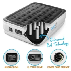 SereneLife Full Size Inflatable Premium Airbed Flocked PVC Mattress For Travel And Camping With Internal AC Pump, Storage Bag, And 2 Repair Patches -Coleman Camp Shop GUEST 9ca7eb3d 9438 4cd5 afda 567bbe37f6d3