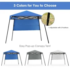 Tangkula 7x7 FT Pop-up Canopy Portable Outdoor Offset Tent W/Carry Bag Blue/White/Grey -Coleman Camp Shop GUEST 9ced1111 88ca 4930 bbd9 40f1aa50eff9