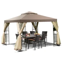 Costway Outdoor 10'x10' Gazebo Canopy Shelter Awning Tent Patio Screw-free Structure Garden -Coleman Camp Shop GUEST 9f513b2e 415a 4ea7 8676 8c0307a1232c