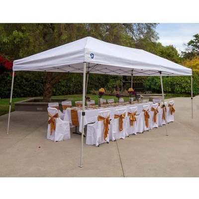 Z-Shade 20 X 10 Foot Everest Instant Canopy Camping Outdoor Patio Shelter With Reliable Stakes, Steel Frame, And Rolling Bag, White 4 Z-Shade 20 X 10 Foot Everest Instant Canopy Camping Outdoor Patio Shelter With Reliable Stakes, Steel Frame, And Rolling Bag, White - Image 2