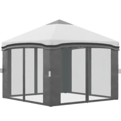 Outsunny 10' X 10' Pop Up Canopy With Nettings, Foldable Party Tent With Wheeled Carry Bag And 4 Sand Bags -Coleman Camp Shop GUEST a1027af6 aec6 4329 8a72 73a6ae9d3334