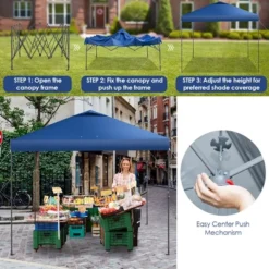 Costway Patio 10x10ft Outdoor Instant Pop-up Canopy Folding Tent Sun Shelter UV50+ Gray/Blue/White -Coleman Camp Shop GUEST a46086c5 c67e 4eba 91e6 4017ae7cc330
