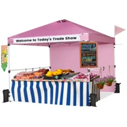 Costway 10'x10'Commercial Pop-up Canopy Tent Sidewall Folding Market Patio White/Pink -Coleman Camp Shop GUEST a9ea8b7c ed47 424b b485 aad2fa6cf5e5