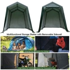 Costway 7'x12' Patio Tent Carport Storage Shelter Shed Car Canopy Heavy Duty Green -Coleman Camp Shop GUEST aac1d453 4b86 41e4 9371 f35853db17b0