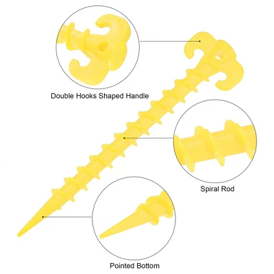 Unique Bargains Tent Stakes Spiral Plastic Ground Pegs For Outdoor Camping 4 Unique Bargains Tent Stakes Spiral Plastic Ground Pegs For Outdoor Camping - Image 2