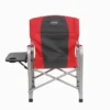 Kamp-Rite Foldable Oversized Padded Lightweight Director's Lawn Chair W/Side Table And Cupholder, Red (2 Pack)