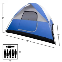Leisure Sports 6-Person Waterproof Dome Tent For Camping - Blue/Grey -Coleman Camp Shop GUEST ae3580ef 48e4 425a b2ad 1979be93f745