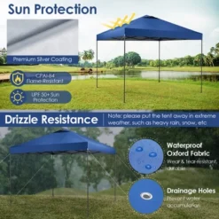 Costway Patio 10x10ft Outdoor Instant Pop-up Canopy Folding Tent Sun Shelter UV50+ Gray/Blue/White -Coleman Camp Shop GUEST b1f299bb d506 419f 9f29 a38c019600ef