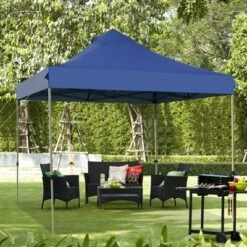 Tangkula 10' X 10' Pop Up Canopy Tent Easy Set-up Outdoor Tent Commercial Instant Shelter W/ 3 Adjustable Heights Blue/Grey/White -Coleman Camp Shop GUEST b2e1c364 5051 4112 9268 108d2adb9e8c