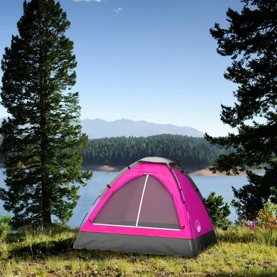 Leisure Sports 2-Person Dome Tent With Rain Fly And Carrying Bag - 77" X 57", Pink 5 Leisure Sports 2-Person Dome Tent With Rain Fly And Carrying Bag - 77" X 57", Pink - Image 3