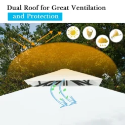 Costway 2 Tier 10'x10' Patio Gazebo Canopy Tent Steel Frame Shelter Awning W/Side Walls -Coleman Camp Shop GUEST b6fcd660 5c03 4e09 bae4 b8fe65b521b5