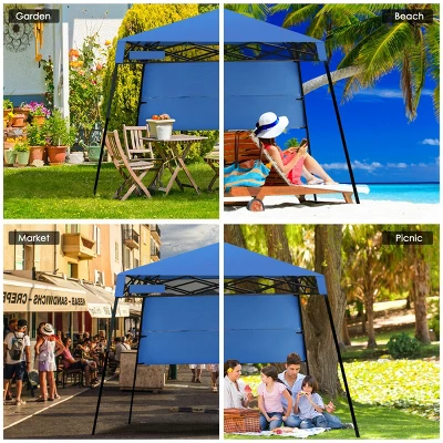 Costway 7x7 FT Slant Leg Pop-up Canopy Tent Shelter Adjustable Portable Carry Bag 5 Costway 7x7 FT Slant Leg Pop-up Canopy Tent Shelter Adjustable Portable Carry Bag - Image 3