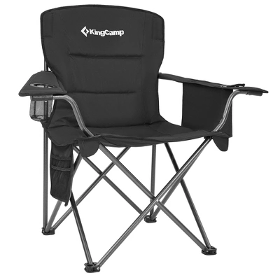 KingCamp Padded Folding Lounge Chairs With Built-In Cupholder, Insulated Cooler Sleeve, And Side Storage Pocket For Indoor & Outdoors, Black (2 Pack) 3 KingCamp Padded Folding Lounge Chairs With Built-In Cupholder, Insulated Cooler Sleeve, And Side Storage Pocket For Indoor & Outdoors, Black (2 Pack)