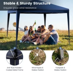 Costway Patio 10x10ft Outdoor Instant Pop-up Canopy Folding Sun Shelter Carry Bag Navy/Grey/White -Coleman Camp Shop GUEST b8b57fba 3809 4f9e 920e 382b431d8ce8
